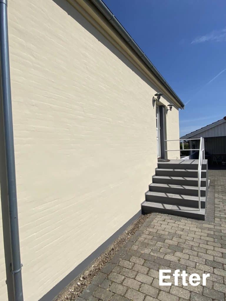 Efter maling af facade