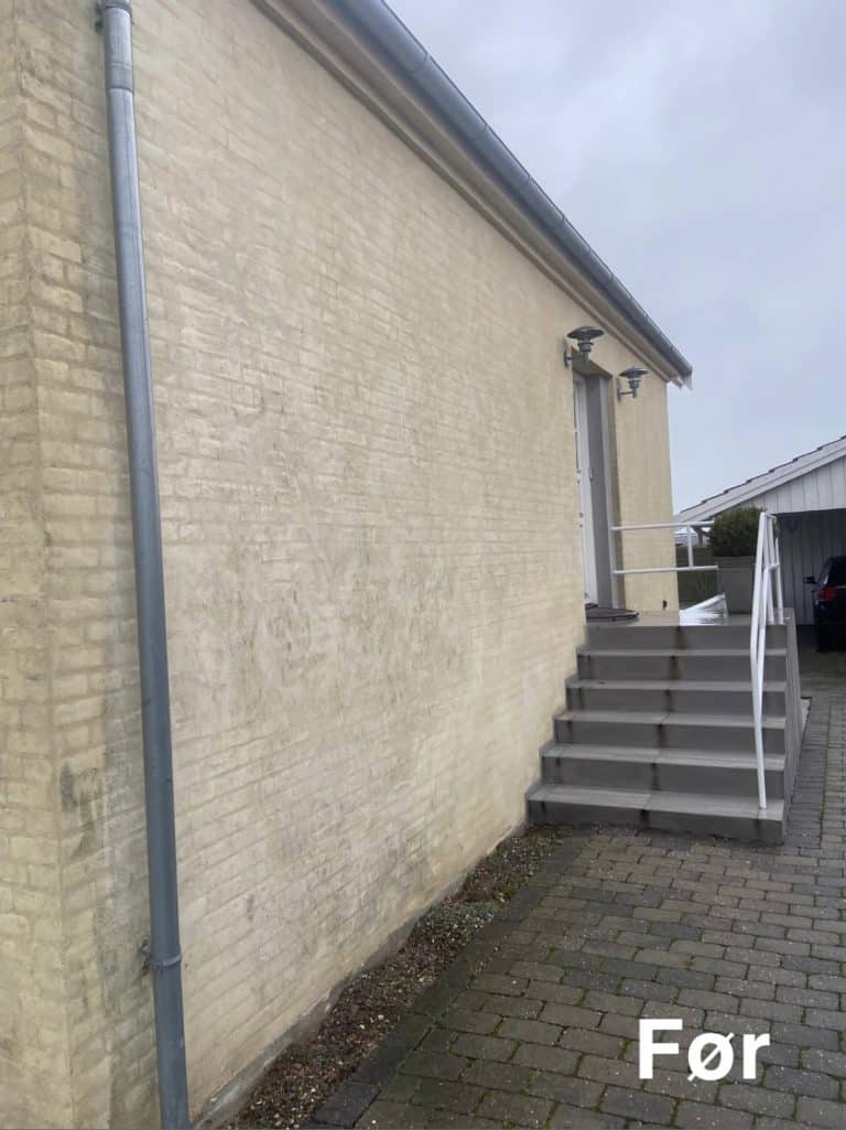 Før maling af facade